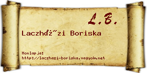 Laczházi Boriska névjegykártya